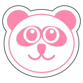 Smiling Panda Sticker (Pink)